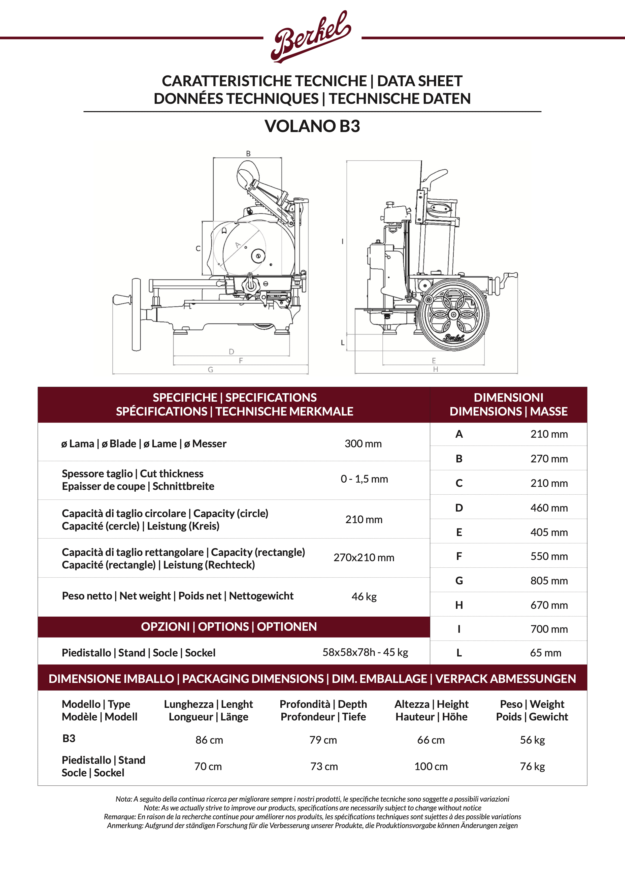 Berkel - Piedistallo rosso per Affettatrice manuale a Volano B3 B114 BS300  - LONGHO