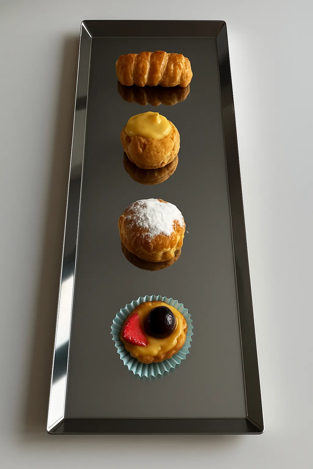 vassoio in acciaio inox per pasticceria immagine verticale